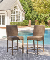 Tampa Furniture Outlet Lutz - Ashley Furniture - Walton Bridge Outdoor - Barstool (Set of 2) / Driftwood - P749-130